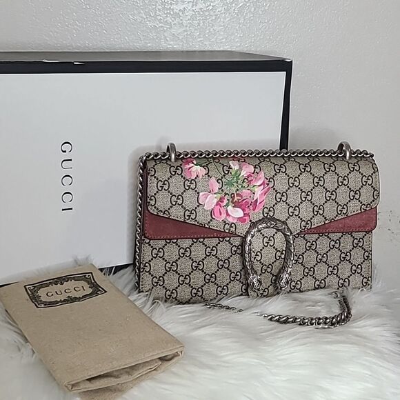 💯Authentic Gucci Dionysus GG Blooms Shoulder Bag- GM Size 🍀 - Picture 7 of 17